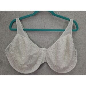 Bali White‎ Lace Full Coverage Underwire Bra DDD 44 Plus Size Minimizer